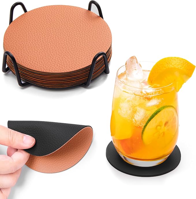 Faux Leather Drink Coasters by Chitomars