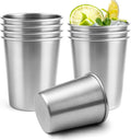 8oz Stainless Steel Pint Cups, Stackable Metal Drinking Glasses | Stainless by Luxgola