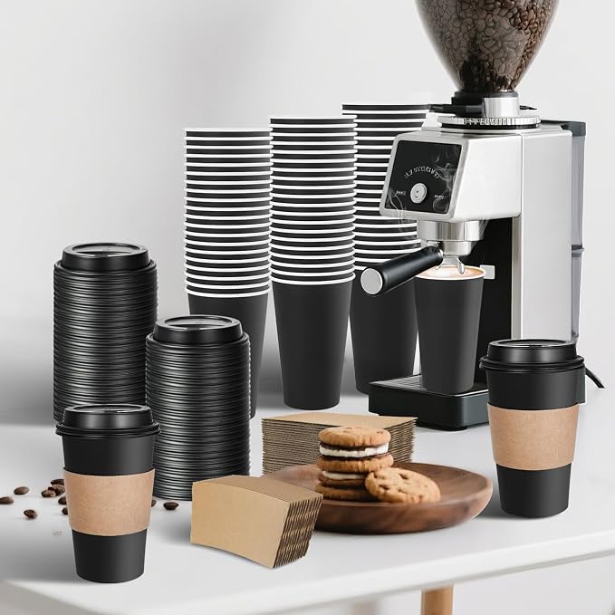 Ginkgo 100 Pack 16 oz Disposable Coffee Cups - Image 4