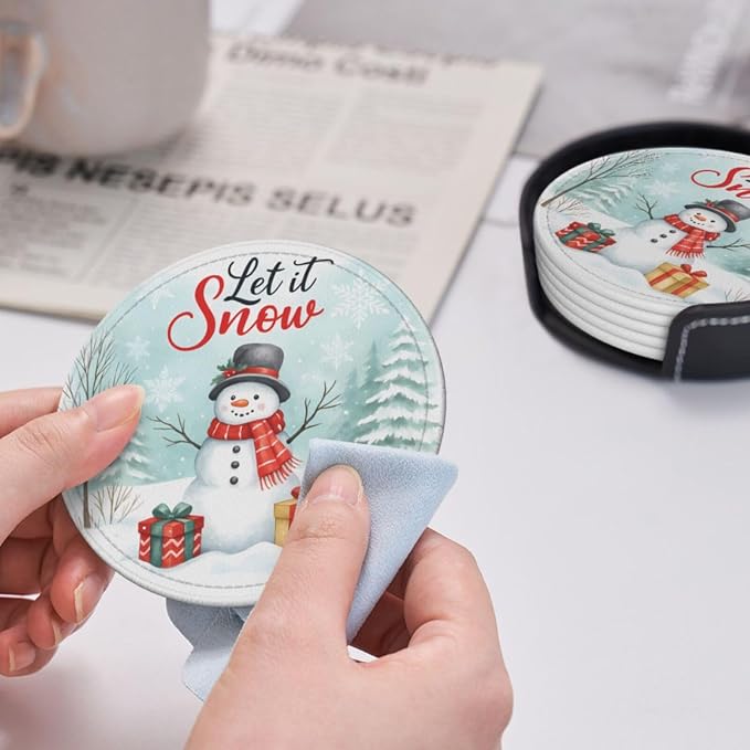 Winter Let it Snow Snowman Coasters - Image 5