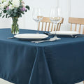 maxmill Square Tablecloth Water Resistance Antiwrinkle Spill Proof Weaved Texture Table Cloth, Decorative Fabric Table Cover for Banquet Parties Event Holiday Dinner, 70 x 70 Inch, Navy Blue