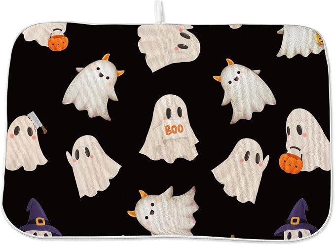 Autumn Halloween Dish Drying Mat by Unknown