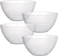 4 Pack Clear Plastic Serving Bowls, 135 OZ Large Round Plastic Bowls, 10 Inch by Suwimut