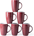 AmorArc 20 oz Large Coffee Mugs Set of 6, Embossed Ceramic Coffee Mugs by AmorArc