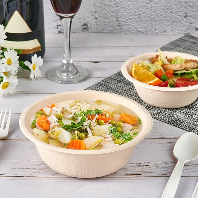 150 Pack 16 OZ Compostable Disposable Paper Bowls - Image 5