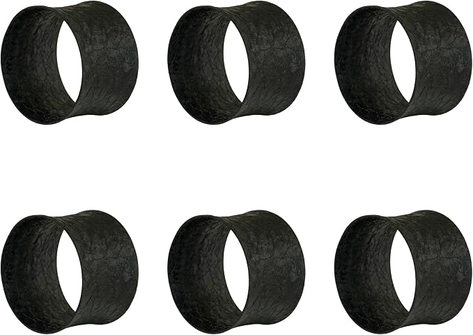 ITOS365 Black Napkin Rings Set of 12, Round Metal Napkin Ring Holder, Napkin - Image 3