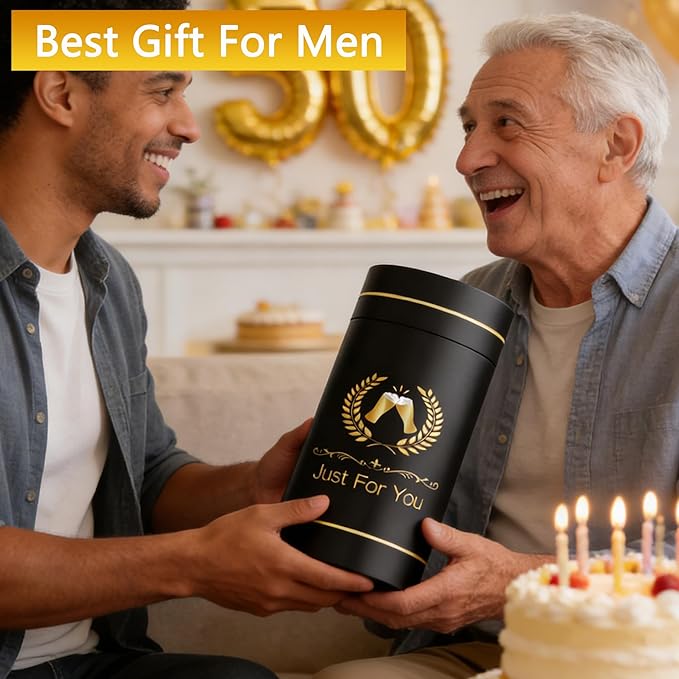 80th Birthday Beer Glasses Gifts, Personalized '1946' Vintage Glass Ware Set for Men, Black Gift Package with Drinking Glass, Coaster, and Card for 80 Years Old Man