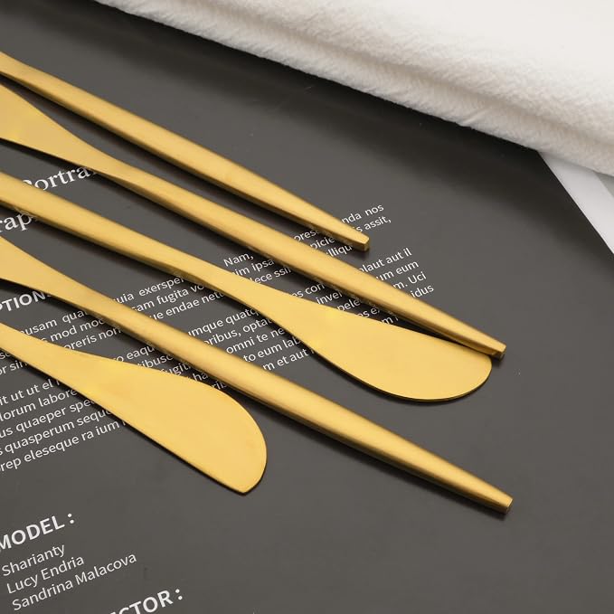 10 Pack Gold Cheese Spreader Knife, Uniturcky Stainless Steel Butter Spreader - Image 3