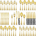 48 Pcs Gold Silverware Set by MUTNITT