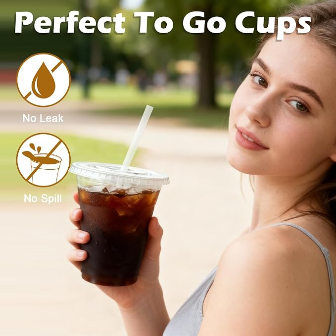 Lamosi 100 Pack 12 oz Clear Plastic Cups - Image 4