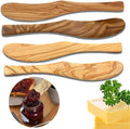 Olive Wood Butter Spreader, 6.8 Inch Handmade Butter Knife Set of 4 | Olive by FHUMMYBT