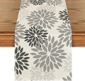 Artoid Mode Grey Floral Pinnata Dahlia Table Runner, Seasonal Kitchen Dining by ArtoidMode