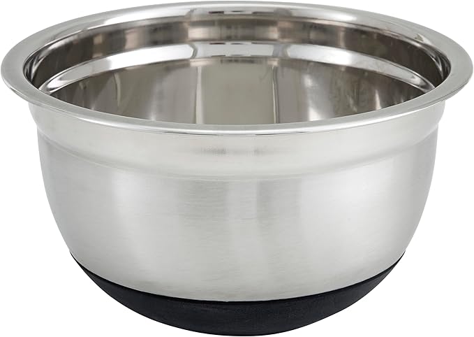 Winco Black 5 qt Stainless Steel Mixing Bowl | Dishwasher safe, Heavy-duty by Fonteme
