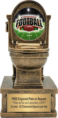 Decade Awards Action Pedestal Gold Toilet Bowl Trophy with Optional Inserts - Custom Engraved Plate On Request (7 Inch Tall)