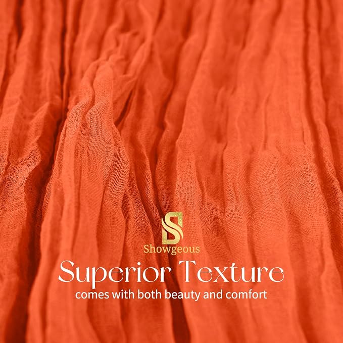 Showgeous 18 Pack Orange Cheesecloth Table Runner, 17 x 108 Inches | Boho - Image 4