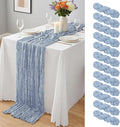 12 Pack Dusty Blue Cheesecloth Table Runner 10Ft, Gauze Table Runners 21.5 x by Yemosa