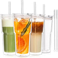 KEMORELA 20oz Double Wall Glass Tumblers 4‑Pack by KEMORELA