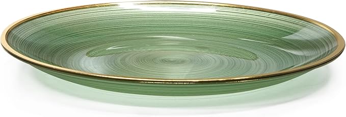 " OCCASIONS " 240 Plates Pack,(120 Guests) Premium Wedding Party Disposable Plastic Plates Set -120 x 10'' Dinner + 120 x 7'' Salad/Dessert (Belize in Green & Gold)