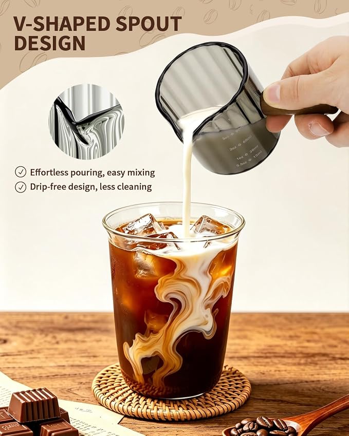 2 Pack Espresso Measuring Cups, 4oz Borosilicate Glass Espresso Shot Glasses - Image 5