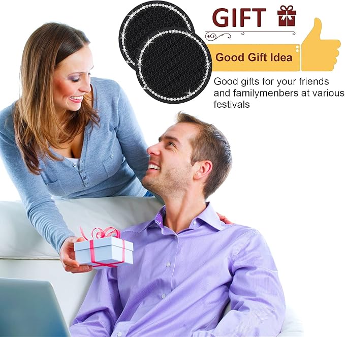 4PCS 2.75 Inch Bling Auto Car Cup Holder Insert Coasters Silicone Anti-Slip - Image 7