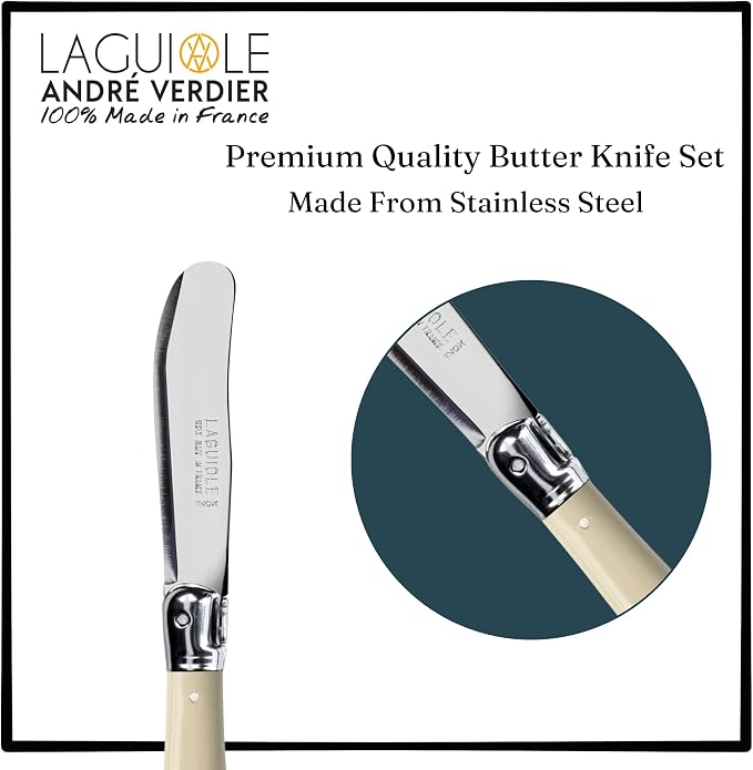 Laguiole Butter Knife Set of 6, Premium Stainless Steel Butter Knives Spreaders - Image 5