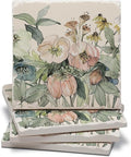 Thirstystone Floral Sketch 4 Pack Tumbled Tile Stone Coasters | 4" Square by CounterArt