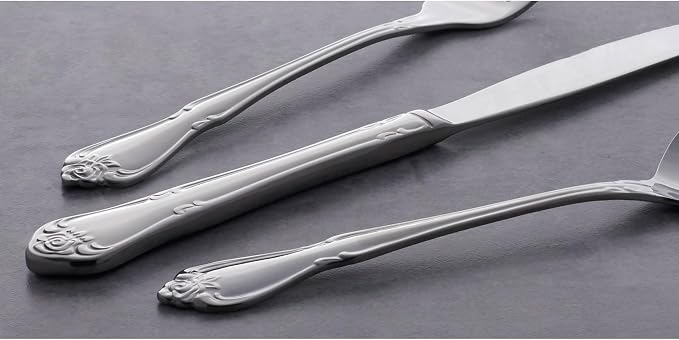 Oneida B552004C True Rose Everyday Flatware Dinner Spoons, 6.75" L x 1.6" W - Image 5