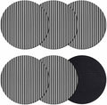 Geometric Grey Coasters Set of 6, Abstract Contemporary Minimalist Line Soft by PIEPLE
