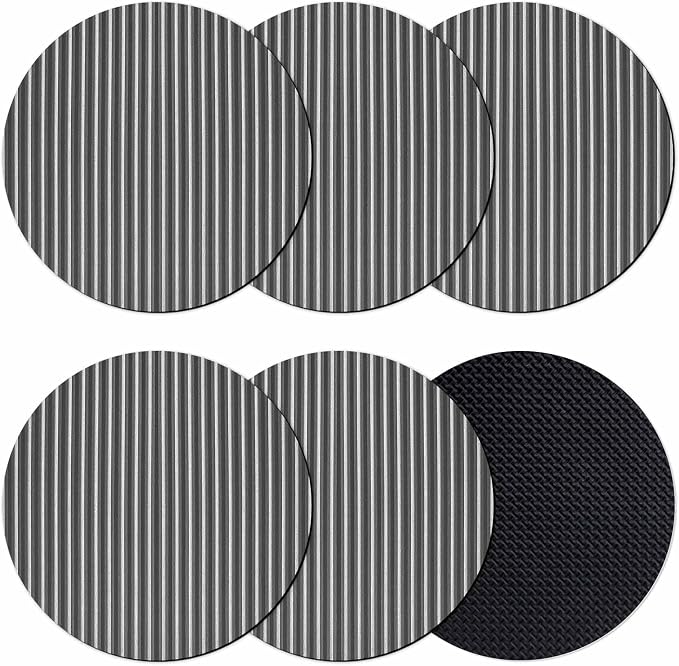 Geometric Grey Coasters Set of 6, Abstract Contemporary Minimalist Line Soft by PIEPLE