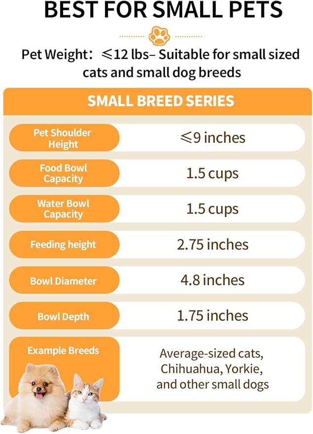 Y YHY Dog & Cat Food Bowls,12 OZ(1.5 Cup) Ceramic Raised Pet Bowls for Food and Water, Two Elevated Pet Dishes Bowls 2.75” Height Sturdy Metal Stand, Grey