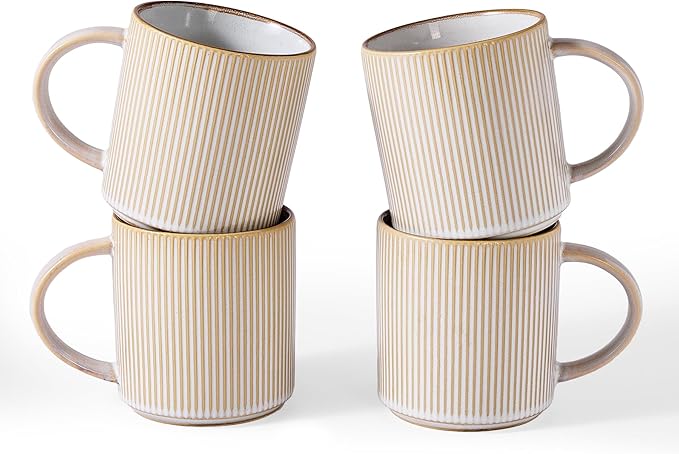 famiware Coffee Mug Set for 4, Star 16 oz Catering Mugs Cup Set by Famiware