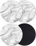 White Gray Marble Coasters Set of 4, Modern Minimalist Abstract Texture Soft by PIEPLE