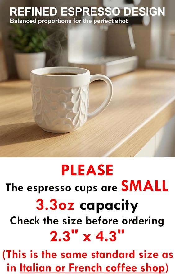 25DOL Small 3.3 Oz Ceramic Espresso Cups Set of 2 - Image 4