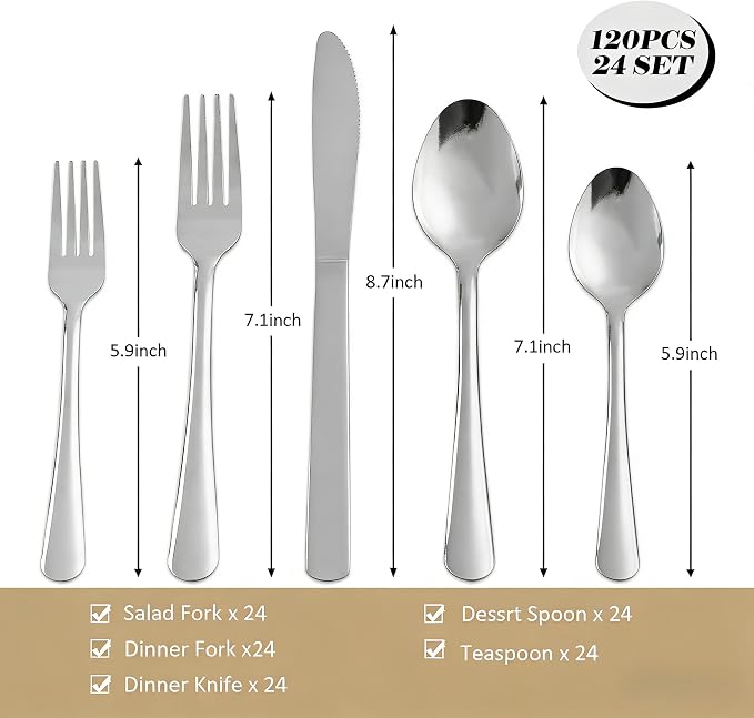 120PCS Windsor Silverware Set - Image 2