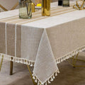 Deep Dream Tablecloths, Waterproof Table Cloth, Linens Wrinkle Free Anti-Fading, Rustic Table Cover Decoration for Kitchen Dinning Christmas (Rectangle/Oblong, 55''x70'',4-6 Seats, Light Coffee)