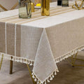 Deep Dream Tablecloths, Waterproof Table Cloth, Linens Wrinkle Free Anti-Fading, Rustic Table Cover Decoration for Kitchen Dinning Christmas (Rectangle/Oblong, 55''x102'',8-10 Seats, Light Coffee)