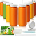 Ruckae 16oz Juice Bottles, Ribbed Glass Juicing Bottles by RUCKAE