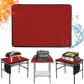 25x19.5in Heat Resistant Grill Mats for Outdoor Grill to Protect Your Prep Table and Outdoor Grill Table - Fire Proof & Water Proof & Oil Proof BBQ Mat - Red (1mm)