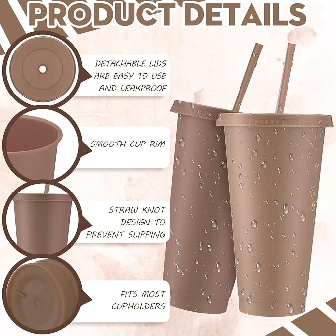 Skylety 24 Pcs Boho Plastic Cups - Image 3