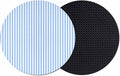 Blue White Stripe Coasters Set of 2, Modern Minimalist Geometric Striped Soft by PIEPLE