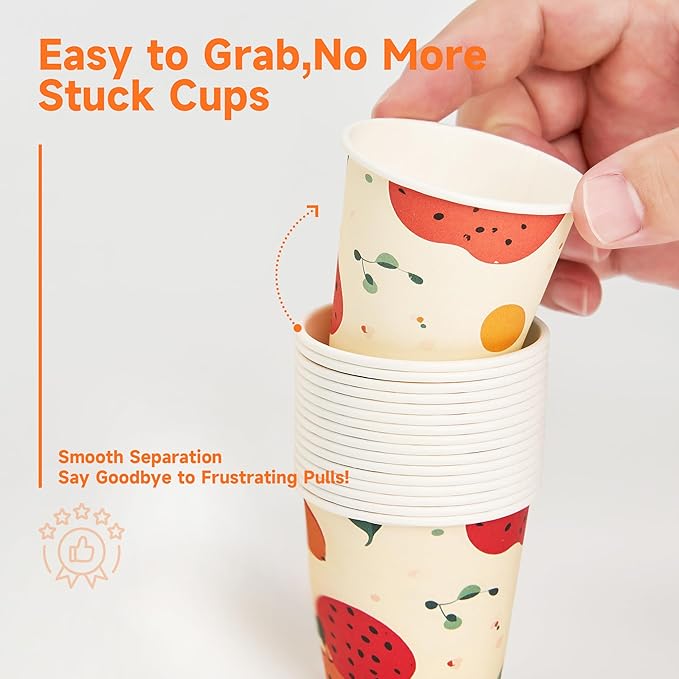 300 Pack 3 oz Bathroom Cups, Disposable Paper Cups with Rolled Rim, Small Paper Mouthwash Cup for Guest Bathrooms, Vanity & Office Use, Off-white