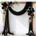 Pearl Table Runner Gauze Sheer 19FT Wedding Draping Fabric Decor | Black Summer by Socomi