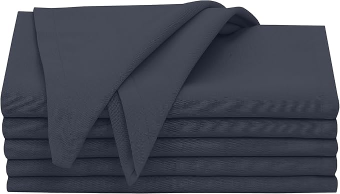 Ruvanti Cloth Napkins Set of 6, 18x18 Inches, 100% Cotton, Washable, Soft & Absorbent, Perfect for Wedding, Christmas, ‎Thanksgiving Dinners - Ombre Blue