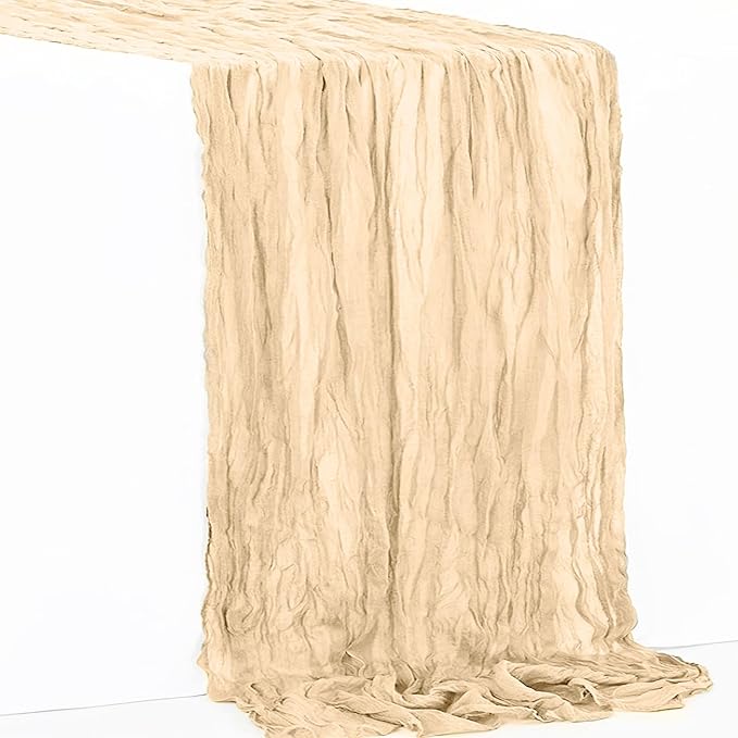 1 Pack Nude Cheesecloth Table Runner 35x120 Inch 10Ft Rustic Gauze Cheese Cloth - Image 7