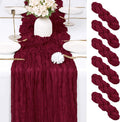 6 Pack Burgundy Cheesecloth Table Runner 17x108 Inch Semi Sheer Boho Gauze by Unknown