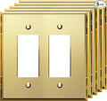 LIDER Reflective Acrylic Decorator Wall Plate, Mirrored Light Switch Plate, Plexiglass Outlet Cover, Acrylic Glass, Oversized 2-Gang 5.25" x 5.25", LWP-32O-AGD5P, Gold, 5 Pack