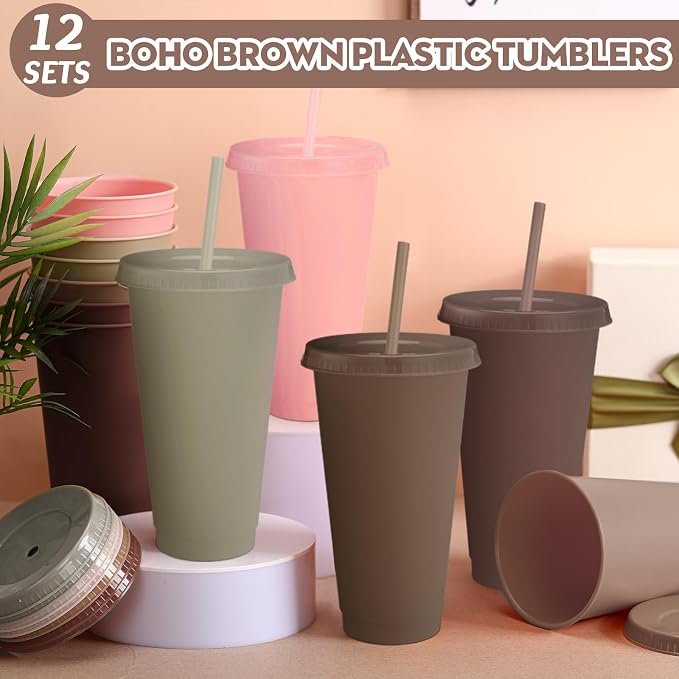 Skylety 24 Pcs Boho Plastic Cups - Image 4