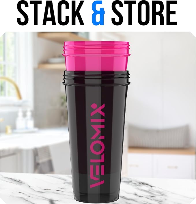 VELOMIX 2 Pack 28oz Protein Shaker Bottle - Image 6