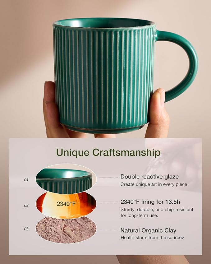 famiware Coffee Mug Set for 6, Star 12 oz Catering Mugs Cup Set - Image 6