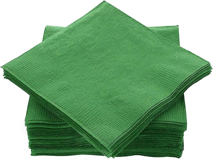 Big Party Pack 40 Count Green Dinner Napkins Tableware- Ideal for Wedding, Party, Birthday, Dinner, Lunch, Cocktails. (7” x 7”)